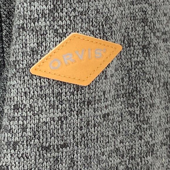 Orvis Sweatshirt Mens Extra Large Black Pullover 1/4 Zip Pockets Lined - Picture 5 of 11
